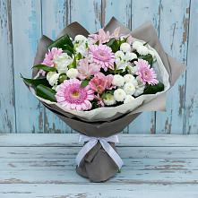 Букет цветов из:  Герберы, Альстромерии и Хризантемы в Мирном