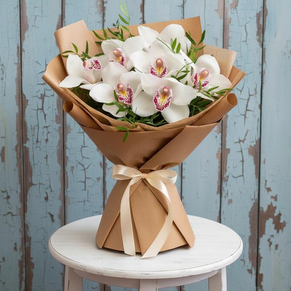 Букет цветов из: Орхидеи и Розы в Мирном