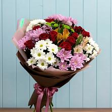 Букет цветов из:  Розы, Хризантемы и Альстромерии в Мирном